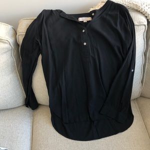 Ann Taylor Loft black long sleeve women’s blouse